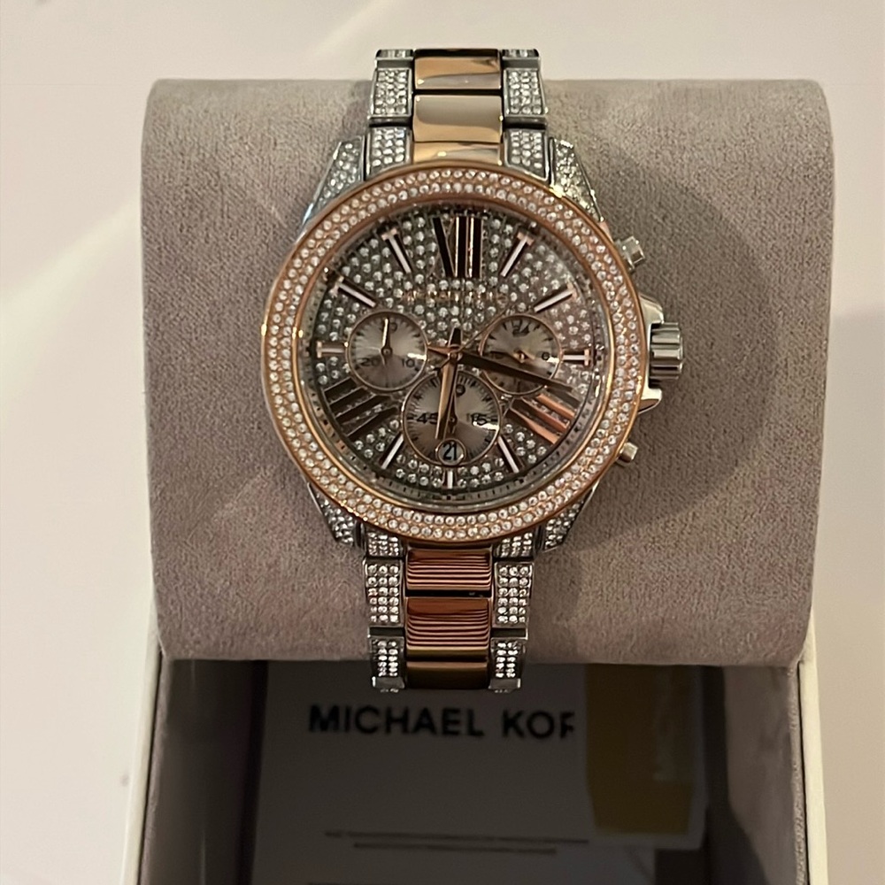 Michael Kors Gold and Silver Crystal-Embellished Watch